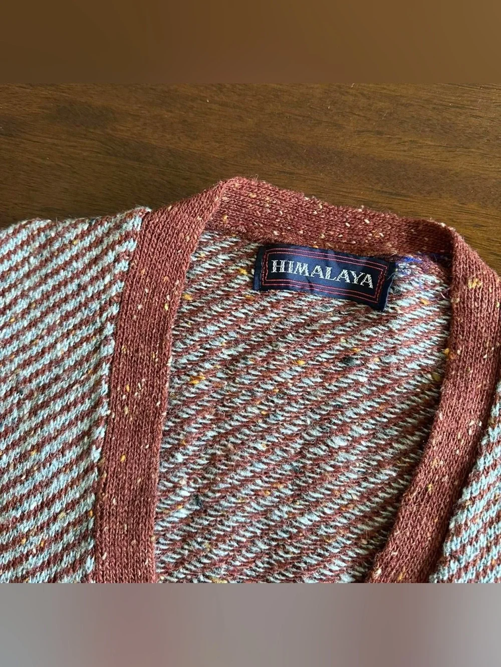 Vintage Himalaya Knit Sweater Vest Brown Blue Men’s Small